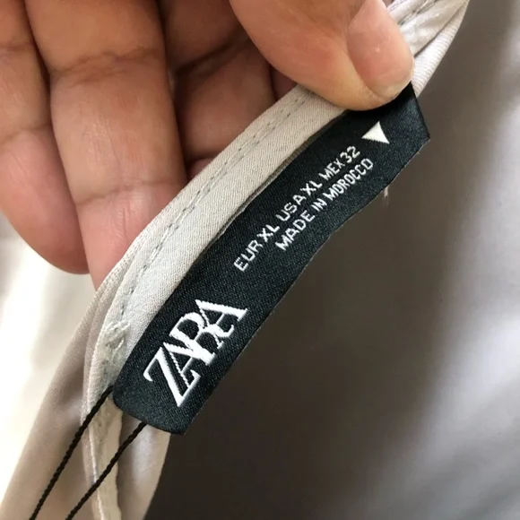 Zara silver Satin Slip Dress | Holiday | Metallic NWT - Picture 4 of 12